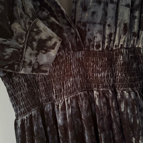 Black Velvet • Dress Maxi Long Sleeve Crushed Christmas NWT Goth XS NWT - Picture 8 of 8